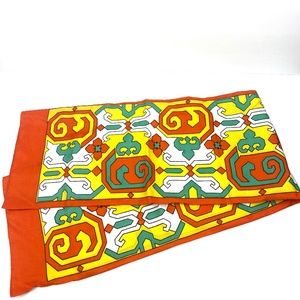 Scarf Me Long Italian Made Geometry Orange Green Yellow White